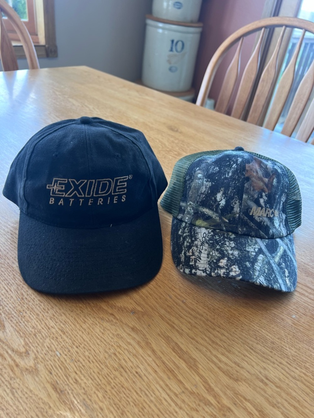 EXIDE Batteries Black Logo Baseball Cap & Camouflage Mesh Trucker Hat